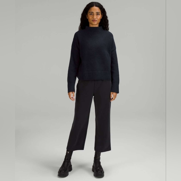 Lululemon Brushed Cotton Merino Blend Mockneck in True Navy - Picture 3 of 16